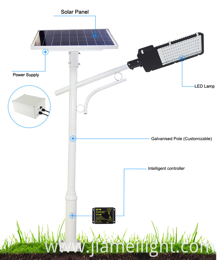 High bright outdoor solar pv street light in led street lights with 12/24v circuit